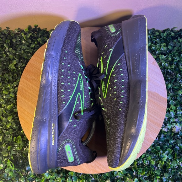 🔥 BROOKS GLYCERIN STEALTHFIT 20 BLACK NEON MENS SHOES SZ 12.5 MED(D) 1103841D092 - Picture 5 of 9
